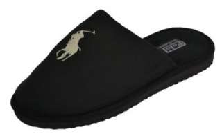  Polo Ralph Lauren Mens Big Pony Slippers Black Shoes