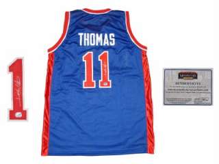 Isiah Thomas Detroit Pistons SIGNED Away Jersey MOUNTED  