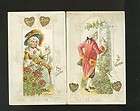 Beautiful Set of 2 Embossed Valentine Postcards 18th Century Dress