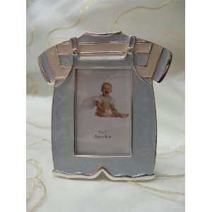    Silver plated Blue Baby Shirt 2x3 Photo Frame 