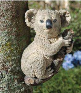Climbing Koala Bear Tree Sculpture Garden Wall Statue  