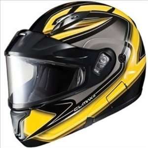 HJC Cl Max II Zader Snowmobile Dual Lens Shield Helmet Black Yellow 