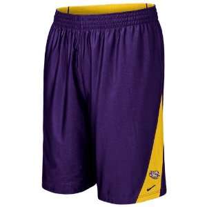  Nike LSU Tigers Purple Gold Reversible Basketball Shorts 