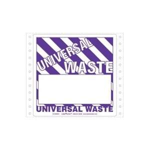   Waste Label, Blank, No Ruled Lines, Pin Feed Vinyl
