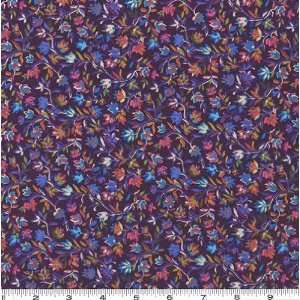  45 Wide Jacobean Rhapsody Tiny Floral Purple Fabric By 