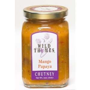 Wild Thymes, Mango Papaya Chutney, 11 Ounce Jar  Grocery 