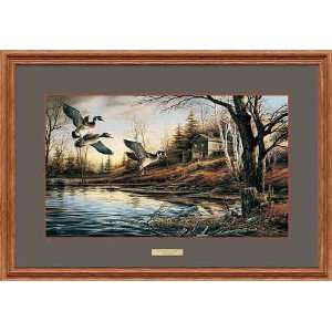  Terry Redlin   Backwoods Cabin Oak Framed Elite Edition 