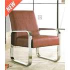 Coaster Retro style accent chair with Red leather like vinyl 