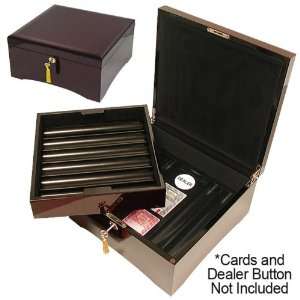   Case High Lacquer Finish   Casino Supplies Chip Case Carousel Mahogany