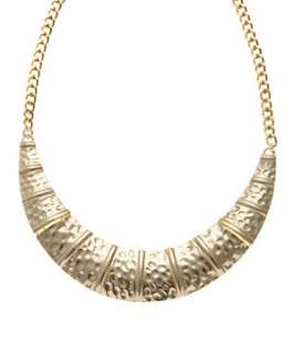 Gold (Gold) Hammered Section Torque Necklace  246289193  New Look