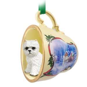    Westie Christmas Ornament Sleigh Ride Tea Cup