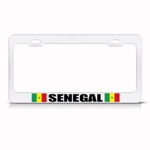  Senegal Flag White Country Metal license plate frame Tag 