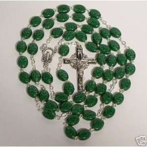  22 long Clover Inprinted Beads ROSARY 
