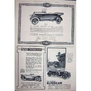  Fiat Motor Car Sunbeam Sanderson Advertisement 1922