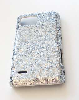  Bionic XT875 Bling Silver Diamond Sequin Case Cover Faceplate  