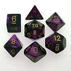 Chessex Gemini Black Purple with Gold Polyhedral 7 Dice Set