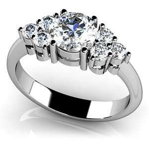 18k White Gold, Round Center Channel Diamond Ring, 1.26 ct. (Color GH 