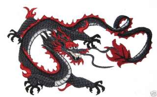 Dragon Black Chinese Oriental Fantasy Iron on Patch  