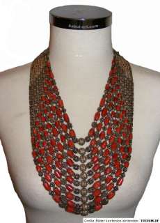 necklace features ten multiple strands which each hang a little longer 