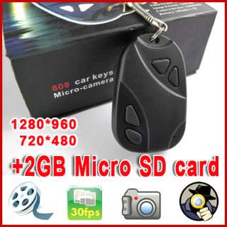 Mini HD Kamera DV Auto car Key Spy Cam Bild Video Spion + 2Gb Micro SD 