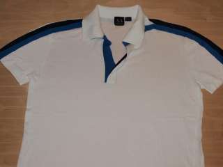 Armani Exchange Sporty Taped Polo Shirt White NWT  
