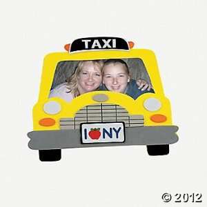  ~ 12 ~ Taxi Cab Foam Photo Frame Craft Kits ~ 7 X 5 3/4 
