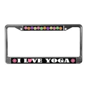  Pretty I Love Yoga License Plate Frame by  