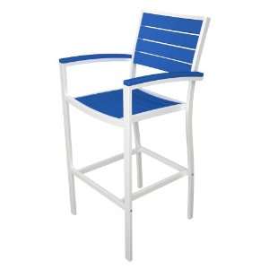   Arm Chair with White Aluminum Frame, Pacific Blue Patio, Lawn