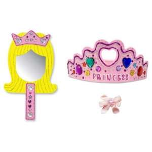   Princess Mirror + Foam Princess Tiara + Free Hair Bow Toys & Games