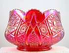 Vintage INDIANA Glass HEIRLOOM pattern CARNIVAL bowl ~ AMBERINA red 
