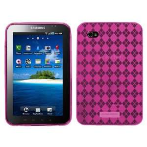  Hot Pink Argyle Candy Skin Cover For SAMSUNG P1000(Galaxy Tab 