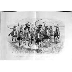  1892 Mexican Cowboys Camp Prairies Horse Racing Sport 