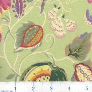  45 Wide Country Jacobean Exotic Floral Sage Fabric By 