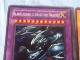 Yu Gi Oh blauäugiger ultimative Drache+die drei blauäuen w.drachen 