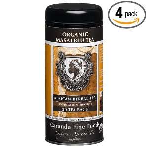 Caranda Fine Foods African Herbal Tea, Organic Masai Blu Teabags 
