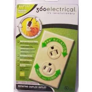   Rotating Duplex Outlet Plug In (Ivory Finish)