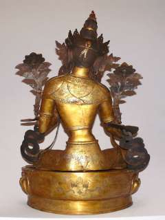 Green Tara Skulptur Buddha Gold antik Buddhism Statue  