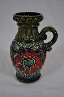 Scheurich Vase mit Blumen in Grün/Rot 487 28 W.Germany in Hessen 