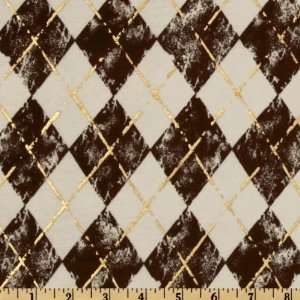   Knit Argyle Brown/Gold Fabric By The Yard Arts, Crafts & Sewing