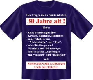 Geburtstag 30 T Shirt Lustige witzige coole Freche sprüche shirts 