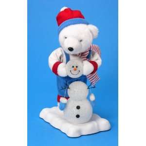  19 Lighted Animated Bear Snowman Christmas Decoration 