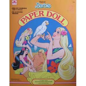  Tropical BARBIE Paper Doll Book w Barbie, Ken, Miko & Skipper Dolls 