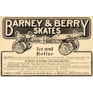   Barney & Berry Roller Skates Skating   Original Print Ad Home