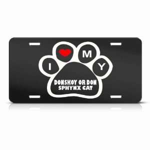 Donskoy Or Don Sphynx Cats Black Animal Metal License Plate Wall Sign 