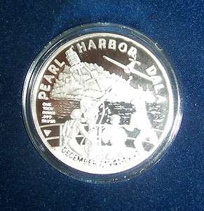 999 Silver 1 Oz. Pearl Harbor 50th Anniversary Coin  