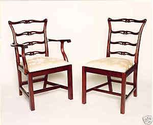 Ladderback Chippendale Dining Chairs   set of 8  
