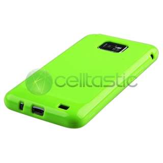 For Samsung Galaxy S II S2 I9100 Green TPU Rubber Gel Jelly Case Skin 