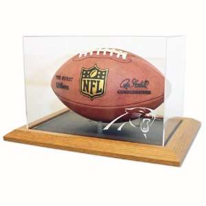  Carolina Panthers NFL Football Display Case (Wood Base 