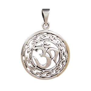  Sterling Silver Om Mandala Pendant with Celtic Filligree 