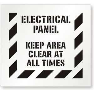  Electrical Panel Keep Area Clear At All Times Stencil Polyethylene 